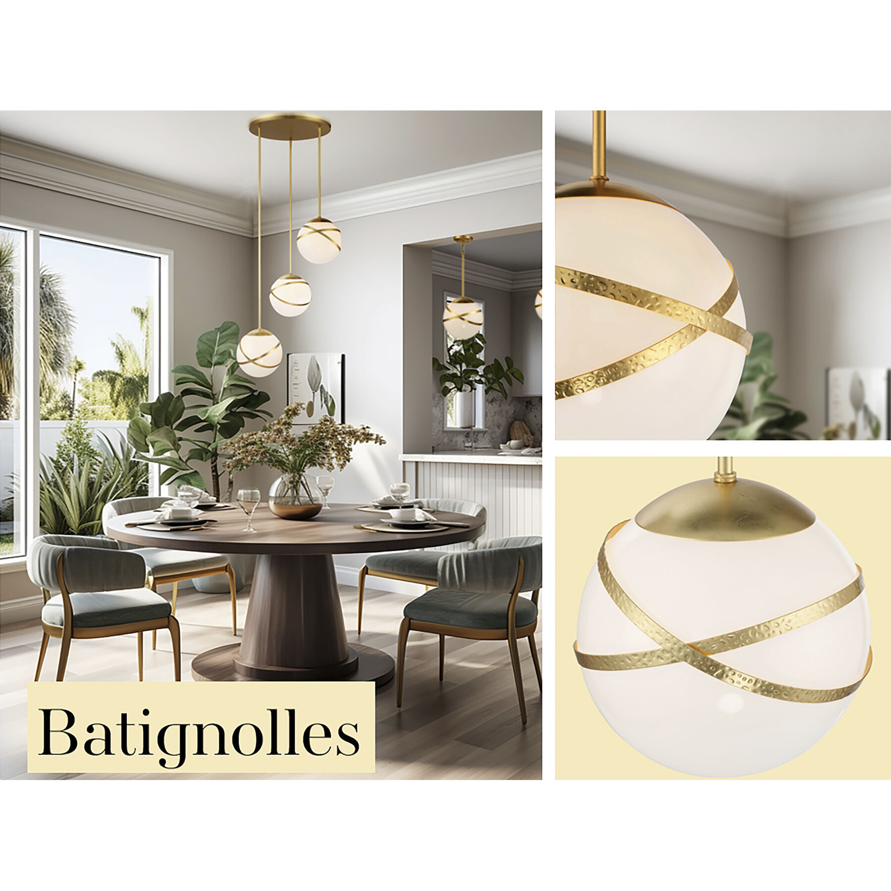 Batignolles 1 Light 13.75 inch Spring Gold Leaf Mini Pendant Ceiling Light